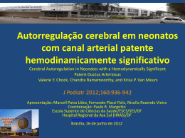 Autoregulação cerebral em neonatos com canal arterial patente