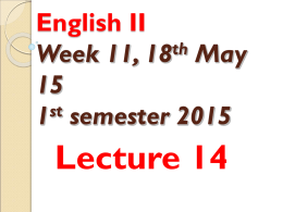 English I lecture 14