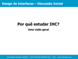 Design de Interfaces &ndash; Discuss&atilde;o Inicial