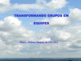 TRANSFORMANDO GRUPOS EM EQUIPES Maria Helena Duarte