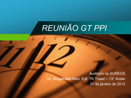 REUNIÃO GT PPI_JANEIRO 2012