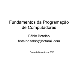 Fundamentos da Programa&ccedil;&atilde;o de Computadores