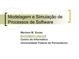 Modelagem e Simulação de Processos de Software