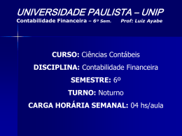 6º Sem. Prof: Luiz Ayabe UNIVERSIDADE PAULISTA – UNIP