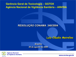 Ag&ecirc;ncia Nacional de Vigil&acirc;ncia Sanit&aacute;ria www.anvisa.gov.br