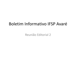 Boletim Informativo IFSP Avaré - Teacher on Demand