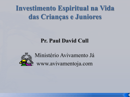 Investimento Espiritual na Vida das Crian&ccedil;as e
