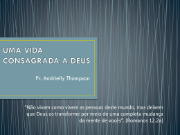 VIDA CONSAGRADA A DEUS