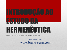 INTRODUÇÃO AO ESTUDO DA HERMENÊUTICA - Bruno