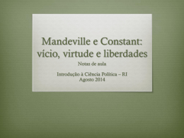 Mandeville e Constant: