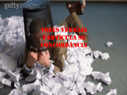 Vozes verbais Part&iacute;cula SE Concord&acirc;ncia