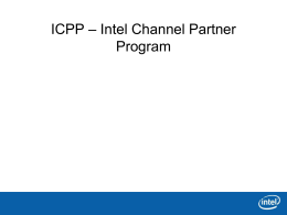 ICPP * Intel Channel Partner Program