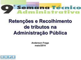 Video Reten&ccedil;&otilde;es na fonte de tributos e contribui&ccedil;&otilde;es no