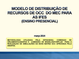 Apresentação Comissão de Modelos Matriz OCC - Unifal-MG