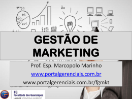 GESTÃO DE MARKETING - AULA 01