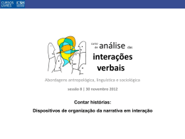 A organização interacional das sequências narrativas enquanto