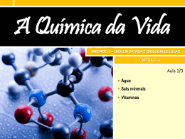 6. A qu&iacute;mica da vida Slides da aula