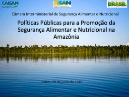 Políticas Públicas para a Promoção da Segurança Alimentar e