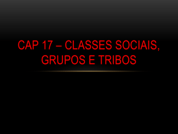 CAP 17 - CLASSES SOCIAIS, GRUPOS E TRIBOS
