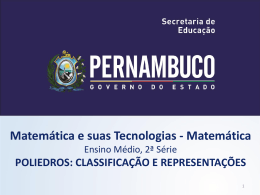 Poliedros classifica&ccedil;&atilde;o e representa&ccedil;&otilde;es