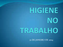 HIGIENE NO TRABALHO