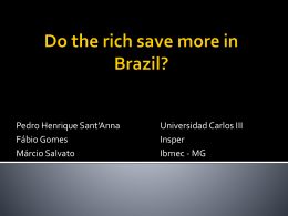 Os Ricos Poupam mais que os pobres no Brasil?
