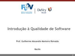 Aula 1 (23/02/2015) - Introdução a Qualidade de Software