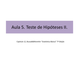 Aula 5 Teste de Hipoteses II versao preliminar