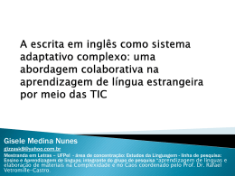 A escrita em ingl&ecirc;s como sistema adaptativo complexo: uma