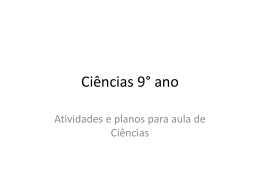 Atividades e planos para aulas de Ci&ecirc;ncias 9&deg; ano