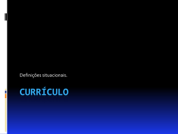 Defini&ccedil;&otilde;es situacionais de Curr&iacute;culo