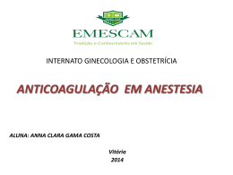 anticoagulação em anestesia - GO