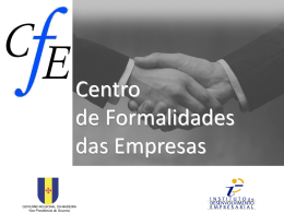 Apresentação "CFE - Centro de Formalidades das Empresas