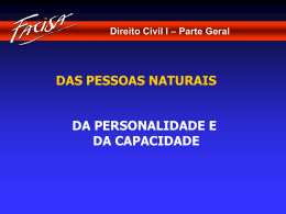 Direito Civil I &ndash; Parte Geral