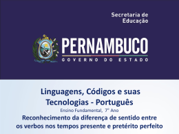 Reconhecimento da diferen&ccedil;a de sentido entre os verbos nos