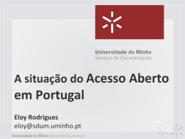 A situação do Acesso Aberto em Portugal