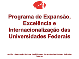 Programa de expansão, excelência e - Unifal-MG