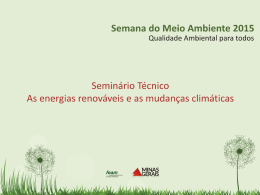 Perspectivas da Geração Fotovoltaica no Estado de Minas Gerais
