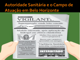 Autoridade Sanitária e o Campo de Atuação