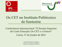 Os CET no Instituto Politécnico de Santarém apresentaçao