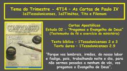 Tema do Trimestre - 4T14 – As Cartas de Paulo
