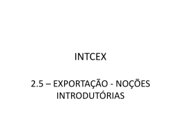 intcex - 2.5 exportação noções introdutórias