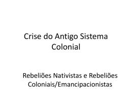 Crise do Antigo Sistema Colonial