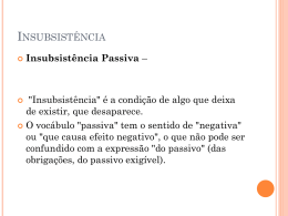 Insubsist&ecirc;ncia Passiva