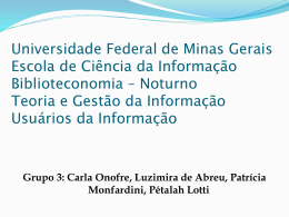 Universidade Federal de Minas Gerais Escola de Ciência
