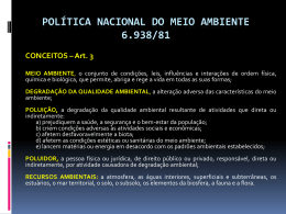 POL&Iacute;TICA NACIONAL DO MEIO AMBIENTE * 6938/81