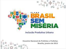 Inclusão Produtiva no Brasil sem Miséria Secretaria Extraordinária