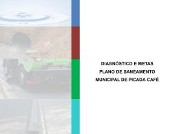 Diagn&oacute;stico e metas do Plano de Saneamento Municipal