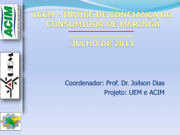 ICCM - ÍNDICE DE CONFIANÇA DO CONSUMIDOR DE