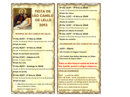 Programa&ccedil;&atilde;o da Festa de S&atilde;o Camilo-2012